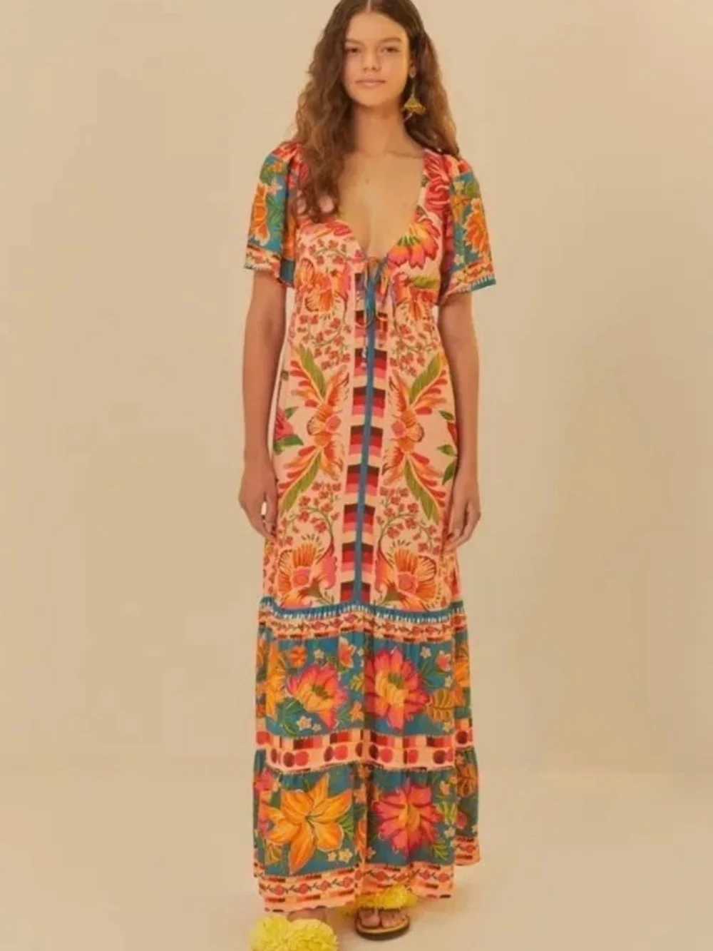 NWT FARM RIO DRESS  SIZE LARGE PK5857 6/6